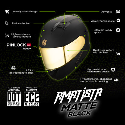 AMETHYST BLACK HELMET | Matte Finish