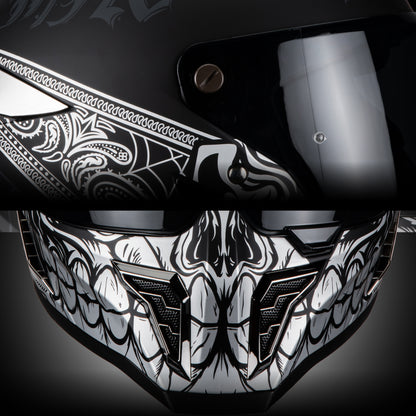 BLACK PEARL BANDIT SILVER HELMET | Matte Finish
