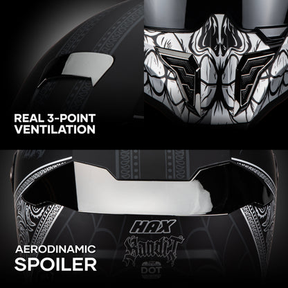 BLACK PEARL BANDIT SILVER HELMET | Matte Finish