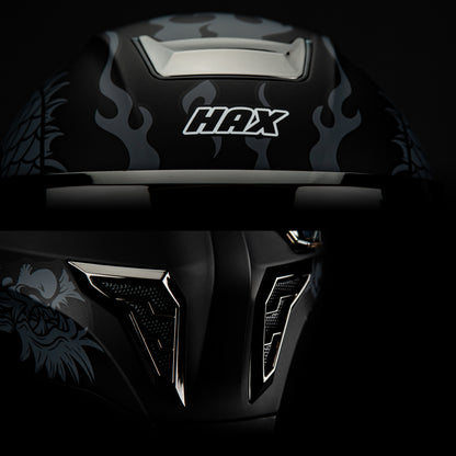 BLACK PEARL DRAGON SIVER HELMET | Matte Finish
