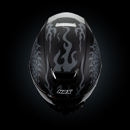 BLACK PEARL DRAGON SIVER HELMET | Matte Finish