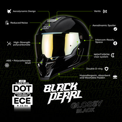 BLACK PEARL BLACK HELMET | Glossy Finish
