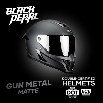 BLACK PEARL GUN METAL HELMET | Matte Finish