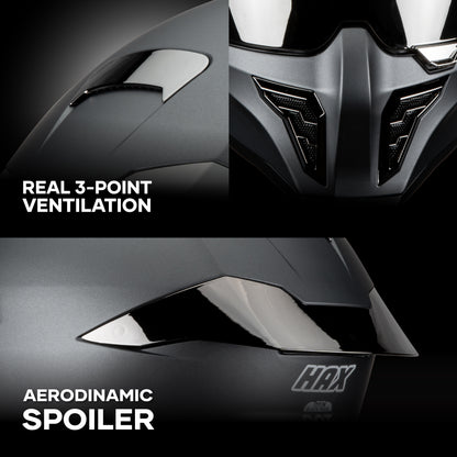 BLACK PEARL GUN METAL HELMET | Matte Finish