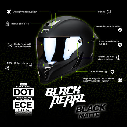 BLACK PEARL BLACK HELMET | Matte Finish
