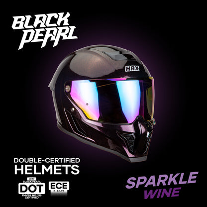 BLACK PEARL SPARKLE WINE HELMET | Glossy Finish