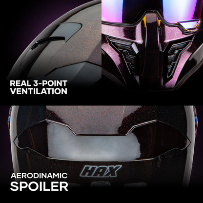 BLACK PEARL SPARKLE WINE HELMET | Glossy Finish