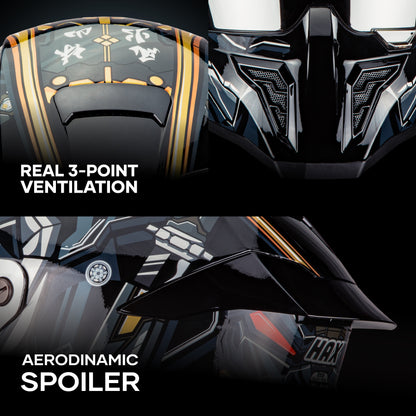 BLACK PEARL WARRIOR HELMET | Glossy Finish