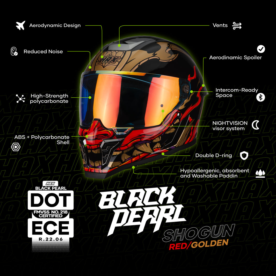BLACK PEARL RED SHOGUN HELMET | Glossy Finish