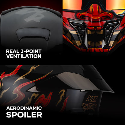 BLACK PEARL RED SHOGUN HELMET | Glossy Finish