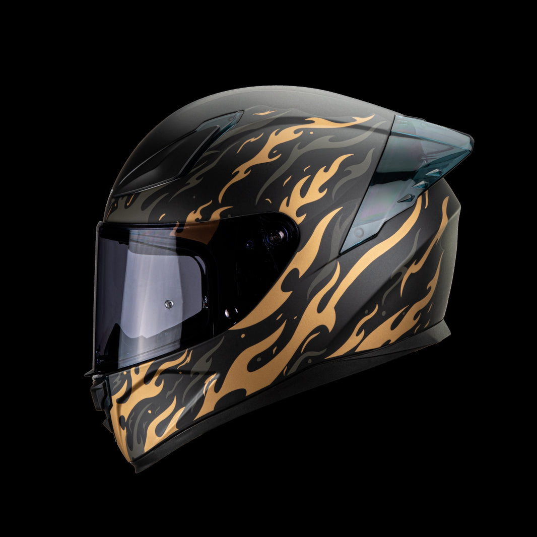 ONIX FLAME GOLDEN HELMET | Matte Finish