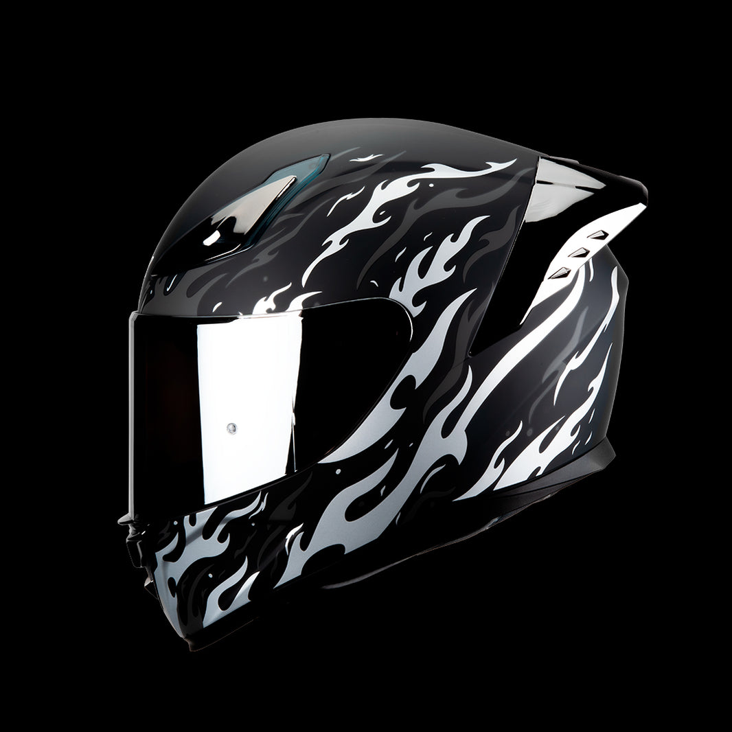 ONIX FLAME SILVER HELMET | Matte Finish