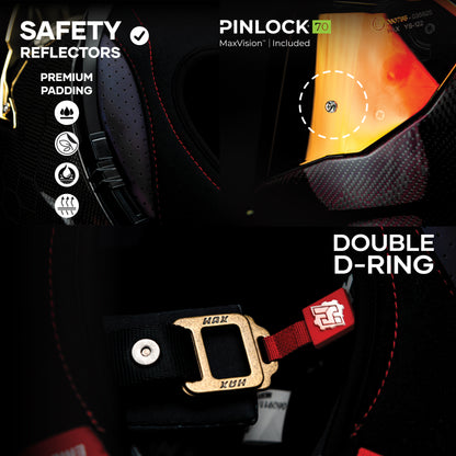 FORCE CARBON CAMUFLAGE SCARLET HELMET | Glossy Finish
