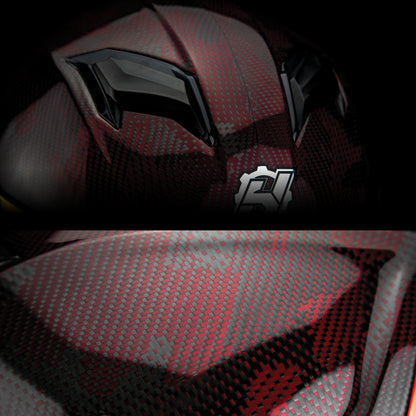 FORCE CARBON CAMUFLAGE SCARLET HELMET | Glossy Finish