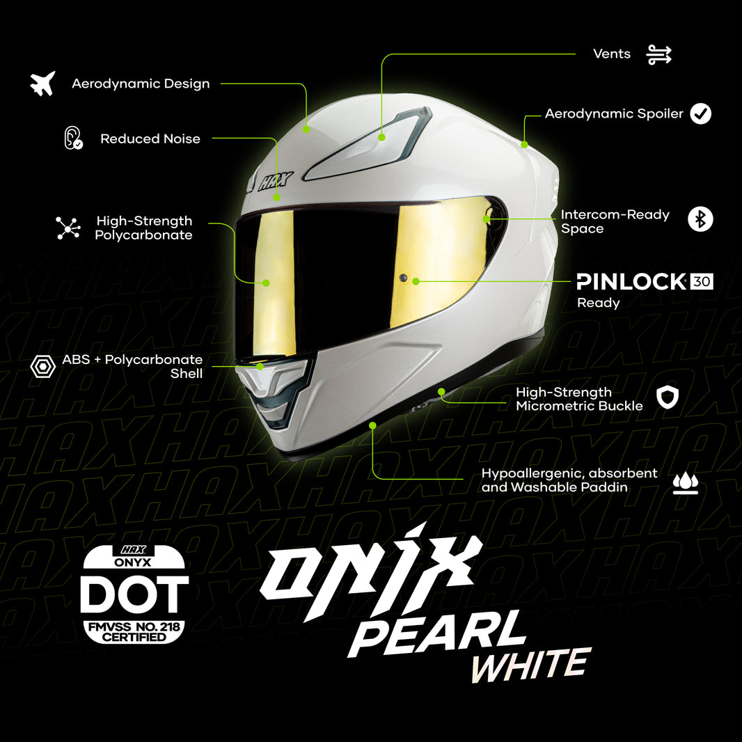 ONIX PEARL WHITE HELMET | Glossy Finish