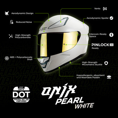 ONIX PEARL WHITE HELMET | Glossy Finish