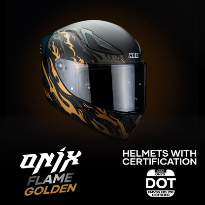ONIX FLAME GOLDEN HELMET | Matte Finish