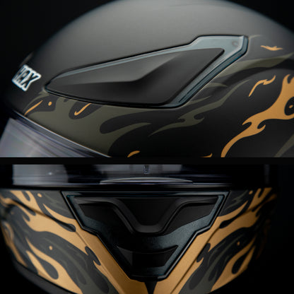 ONIX FLAME GOLDEN HELMET | Matte Finish