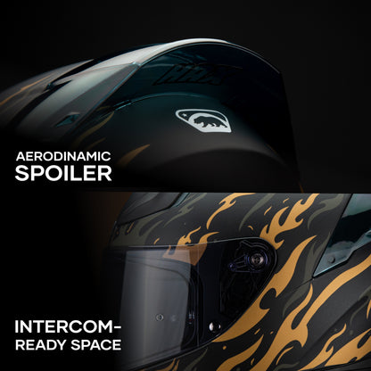 ONIX FLAME GOLDEN HELMET | Matte Finish