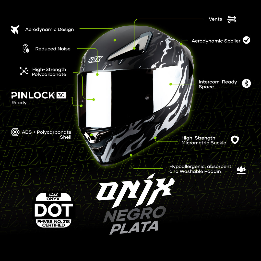 ONIX FLAME SILVER HELMET | Matte Finish