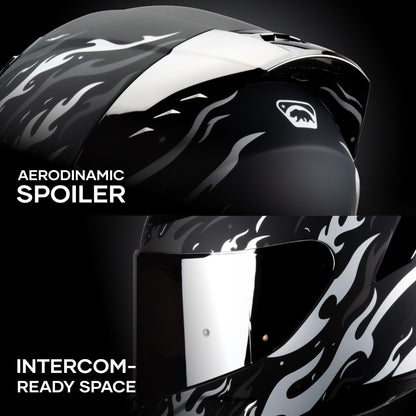 ONIX FLAME SILVER HELMET | Matte Finish