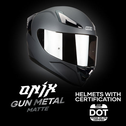 ONIX GUN METAL HELMET | Matte Finish