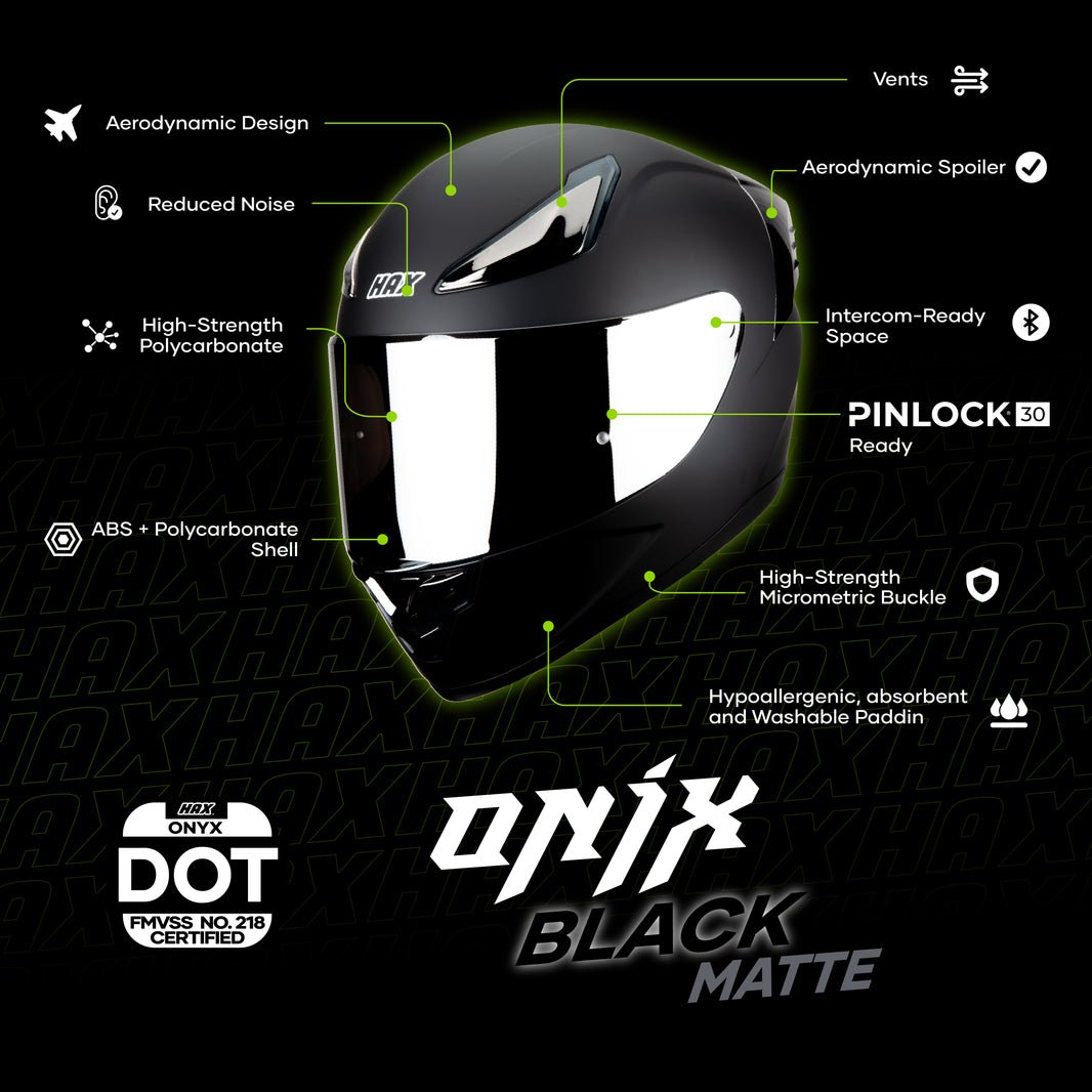 ONIX BLACK MATTE HELMET