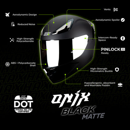 ONIX BLACK MATTE HELMET