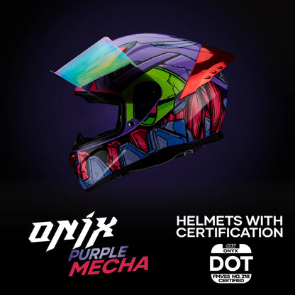 ONIX PURPLE MECHA HELMET | Glossy Finish