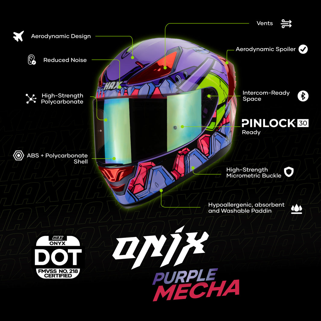 ONIX PURPLE MECHA HELMET | Glossy Finish