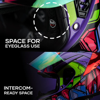 ONIX PURPLE MECHA HELMET | Glossy Finish