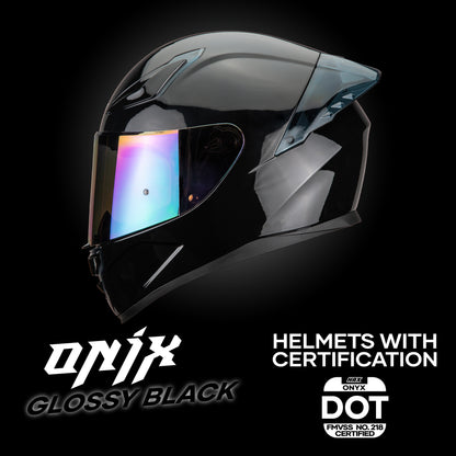 ONIX BLACK HELMET | Glossy Finish