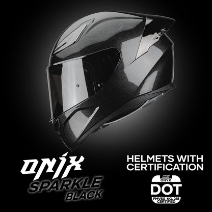ONIX SPARKLE BLACK HELMET | Glossy Finish