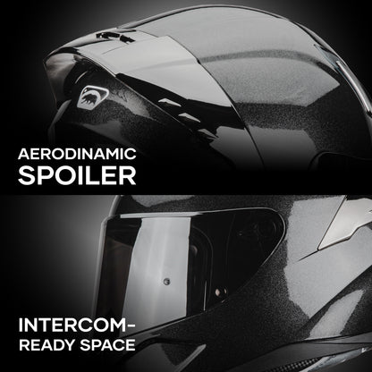ONIX SPARKLE BLACK HELMET | Glossy Finish