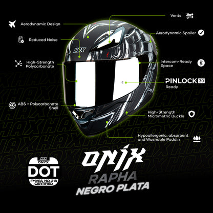 ONIX RAPHA SILVER HELMET | Glossy Finish