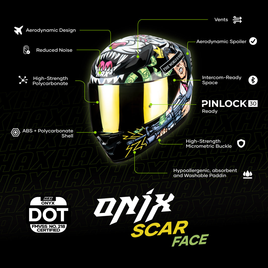 ONIX SCAR FACE HELMET | Matte Finish