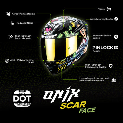 ONIX SCAR FACE HELMET | Matte Finish