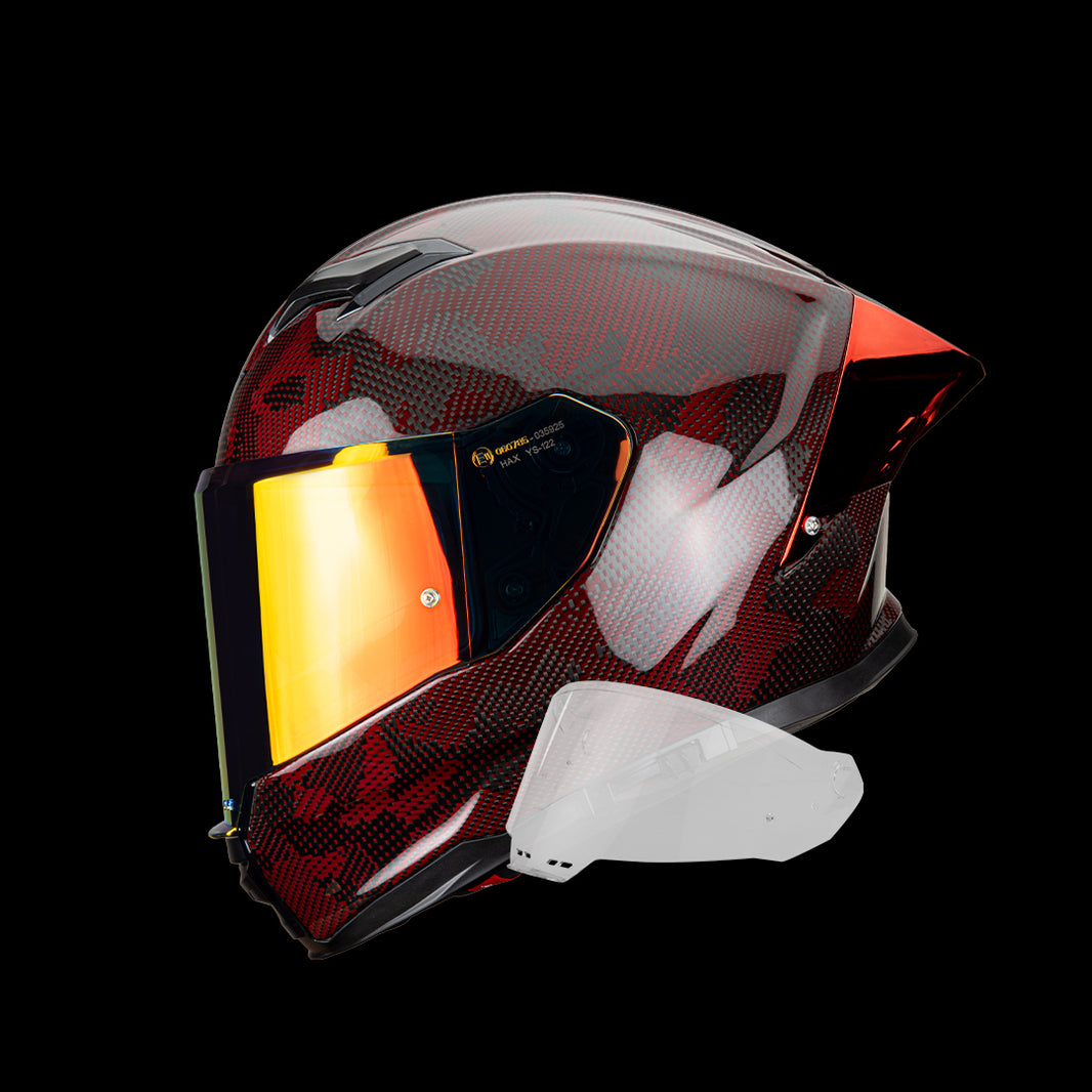 FORCE CARBON CAMUFLAGE SCARLET HELMET | Glossy Finish