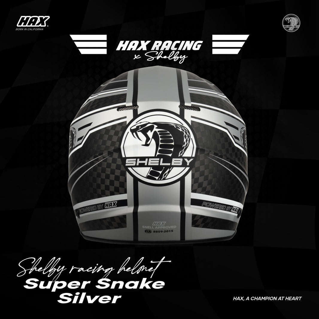 SHELBY RACING HELMETS MATTE FINISH | SUPER SNAKE SILVER