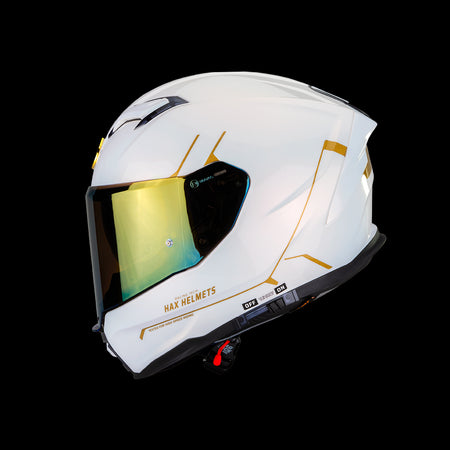 FORCE WHITE & GOLD HELMET | Glossy Finish